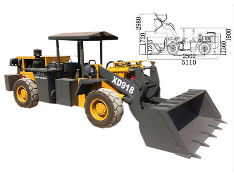 Máy xúc lật chui hầm model XD918