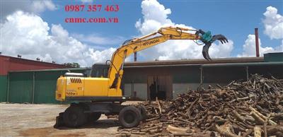Kẹp gắp gỗ, kẹp gắp mía lắp cho máy xúc đào Hyundai 140
