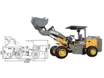 Máy xúc lật chui hầm model XD918 gầu 0.6 khối